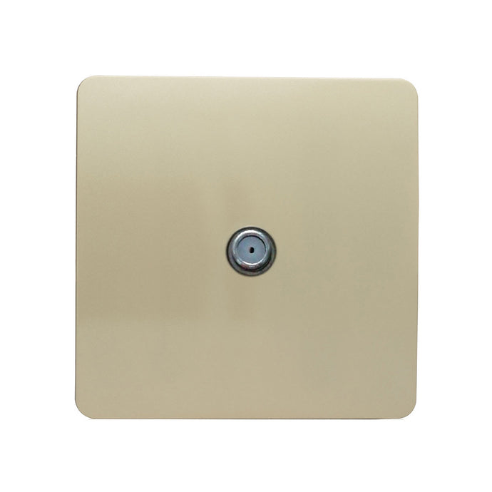 Trendi Switch ART-SATGO, Artistic Modern F-Type Satellite 1 Gang Champagne Gold Finish, BRITISH MADE, (25mm Back Box Required), 5yrs Warranty - 43864