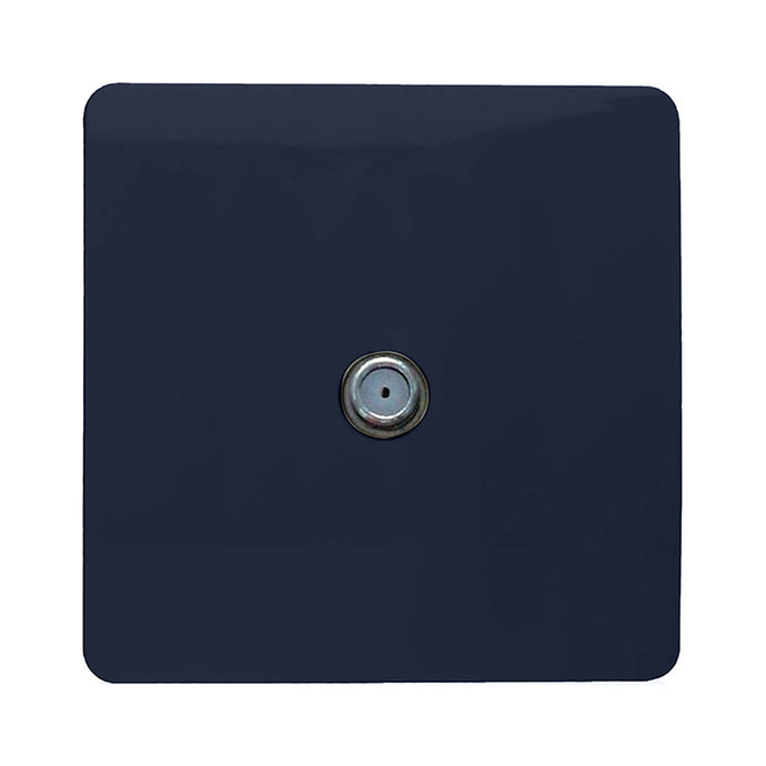 Trendi Switch ART-SATNV, Artistic Modern F-Type Satellite 1 Gang Navy Blue Finish, BRITISH MADE, (25mm Back Box Required), 5yrs Warranty - 53789