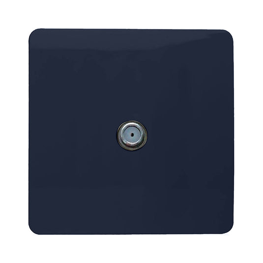 Trendi Switch ART-SATNV, Artistic Modern F-Type Satellite 1 Gang Navy Blue Finish, BRITISH MADE, (25mm Back Box Required), 5yrs Warranty - 53789