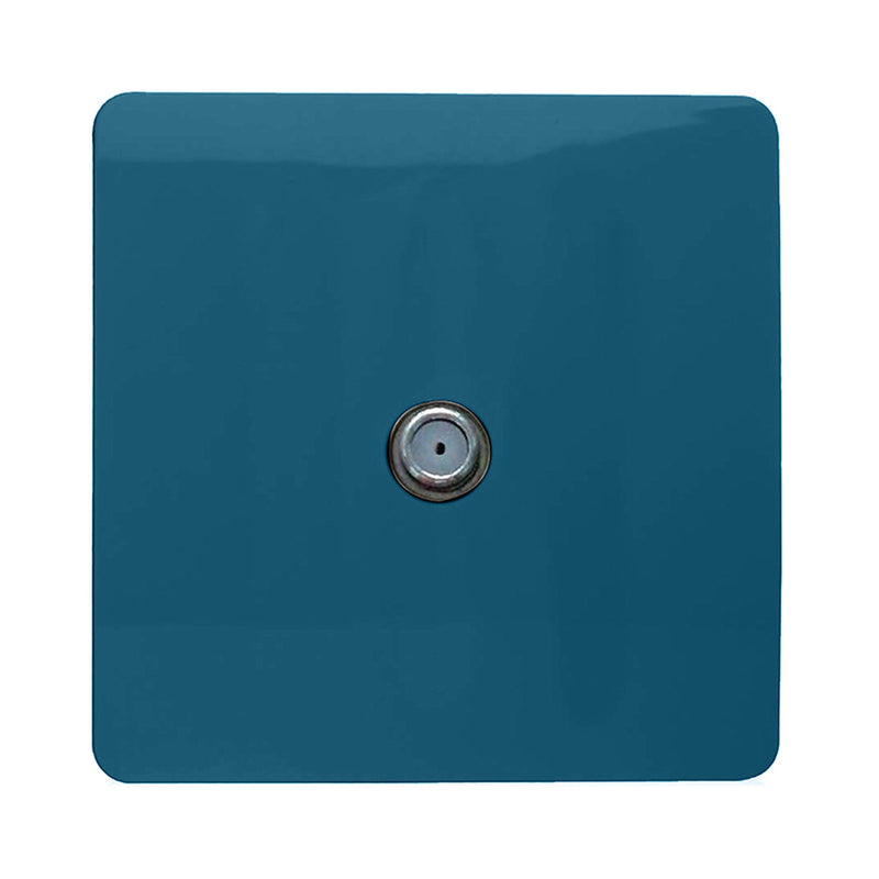 Load image into Gallery viewer, Trendi Switch ART-SATOB, Artistic Modern F-Type Satellite 1 Gang Ocean Blue Finish, BRITISH MADE, (25mm Back Box Required), 5yrs Warranty - 53790
