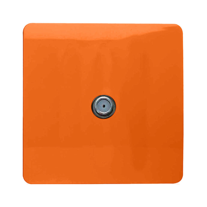 Trendi Switch ART-SATOR, Artistic Modern F-Type Satellite 1 Gang Orange Finish, BRITISH MADE, (25mm Back Box Required), 5yrs Warranty - 53791