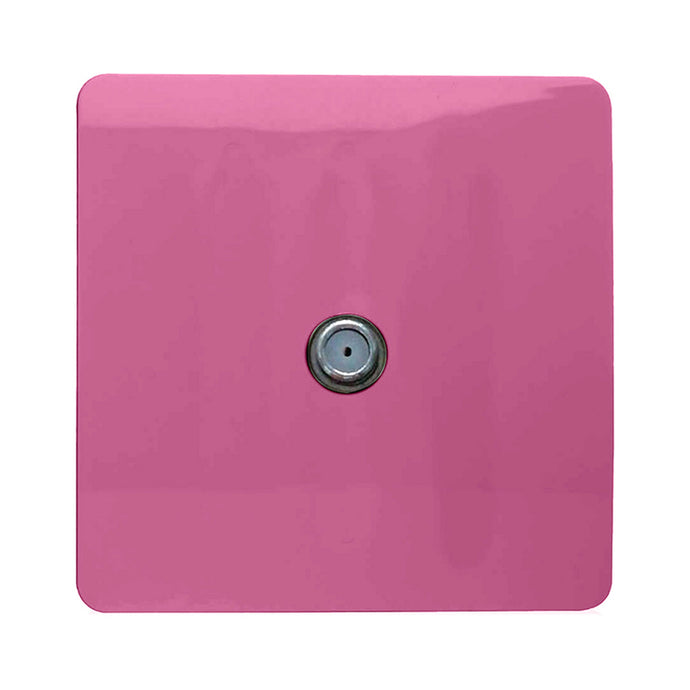 Trendi Switch ART-SATPK, Artistic Modern F-Type Satellite 1 Gang Pink Finish, BRITISH MADE, (25mm Back Box Required), 5yrs Warranty - 53792