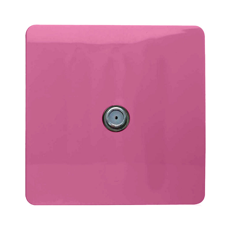 Load image into Gallery viewer, Trendi Switch ART-SATPK, Artistic Modern F-Type Satellite 1 Gang Pink Finish, BRITISH MADE, (25mm Back Box Required), 5yrs Warranty - 53792
