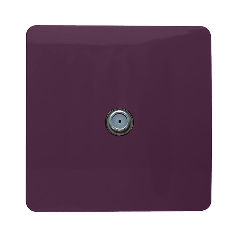 Load image into Gallery viewer, Trendi Switch ART-SATPL, Artistic Modern F-Type Satellite 1 Gang Plum Finish, BRITISH MADE, (25mm Back Box Required), 5yrs Warranty - 53793
