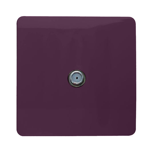 Trendi Switch ART-SATPL, Artistic Modern F-Type Satellite 1 Gang Plum Finish, BRITISH MADE, (25mm Back Box Required), 5yrs Warranty - 53793