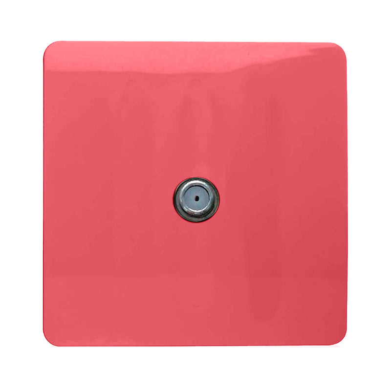 Load image into Gallery viewer, Trendi Switch ART-SATSB, Artistic Modern F-Type Satellite 1 Gang Strawberry Finish, BRITISH MADE, (25mm Back Box Required), 5yrs Warranty - 53794
