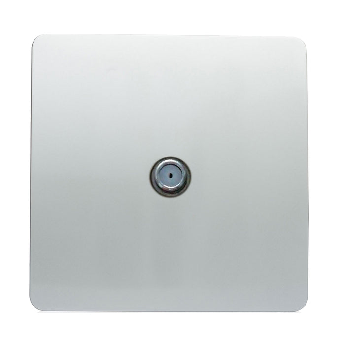 Trendi Switch ART-SATSI, Artistic Modern F-Type Satellite 1 Gang Silver Finish, BRITISH MADE, (25mm Back Box Required), 5yrs Warranty - 43866