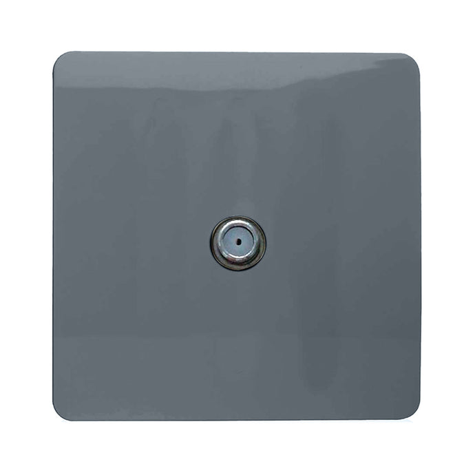 Trendi Switch ART-SATWG, Artistic Modern F-Type Satellite 1 Gang Warm Grey Finish, BRITISH MADE, (25mm Back Box Required), 5yrs Warranty - 53796