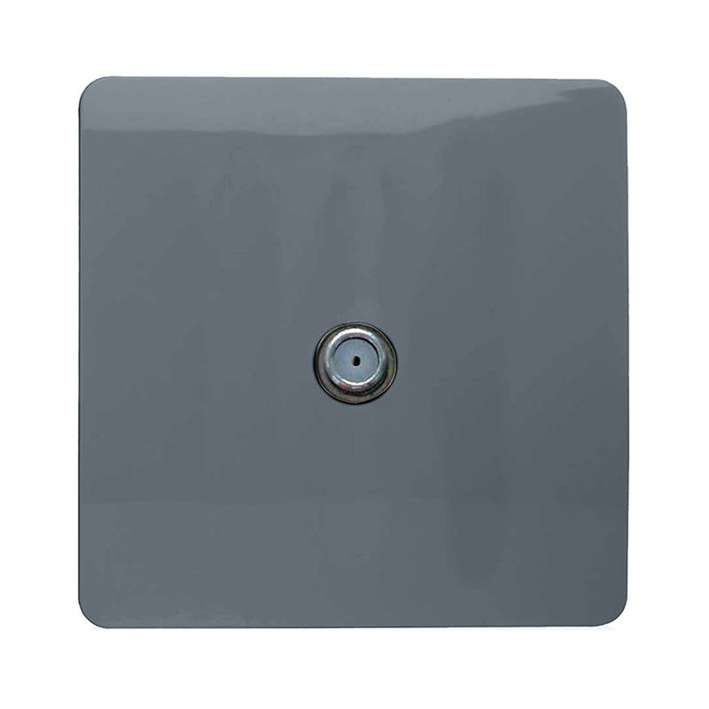 Load image into Gallery viewer, Trendi Switch ART-SATWG, Artistic Modern F-Type Satellite 1 Gang Warm Grey Finish, BRITISH MADE, (25mm Back Box Required), 5yrs Warranty - 53796
