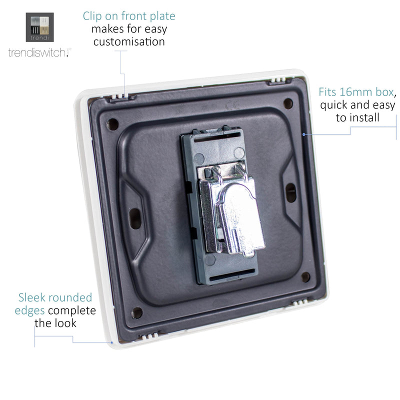 Load image into Gallery viewer, Trendi Switch ART-SATDG, Artistic Modern F-Type Satellite 1 Gang Dark Green Finish, BRITISH MADE, (25mm Back Box Required), 5yrs Warranty - 53785
