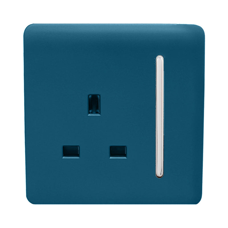 Load image into Gallery viewer, Trendi Switch ART-SKT13MD, Artistic Modern 1 Gang 13Amp Switched Socket Midnight Blue Finish, BRITISH MADE, (25mm Back Box Required), 5yrs Warranty - 53805
