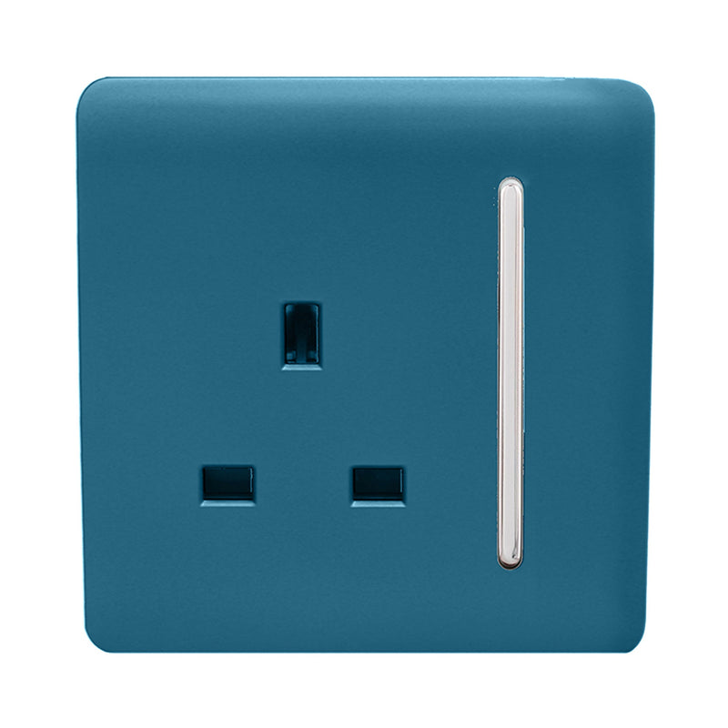 Load image into Gallery viewer, Trendi Switch ART-SKT13OB, Artistic Modern 1 Gang 13Amp Switched Socket Ocean Blue Finish, BRITISH MADE, (25mm Back Box Required), 5yrs Warranty - 53808
