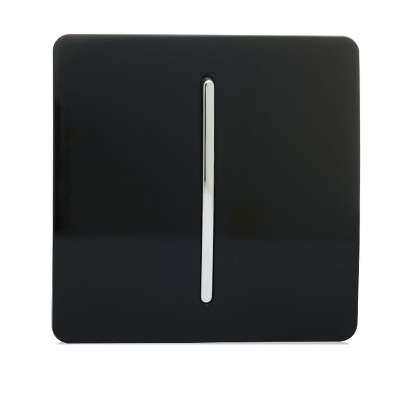 Load image into Gallery viewer, Trendi Switch ART-SS9BK, Artistic Modern 1 Gang 3 Way Intermediate Gloss Black Finish, BRITISH MADE, (25mm Back Box Required), 5yrs Warranty - 43916
