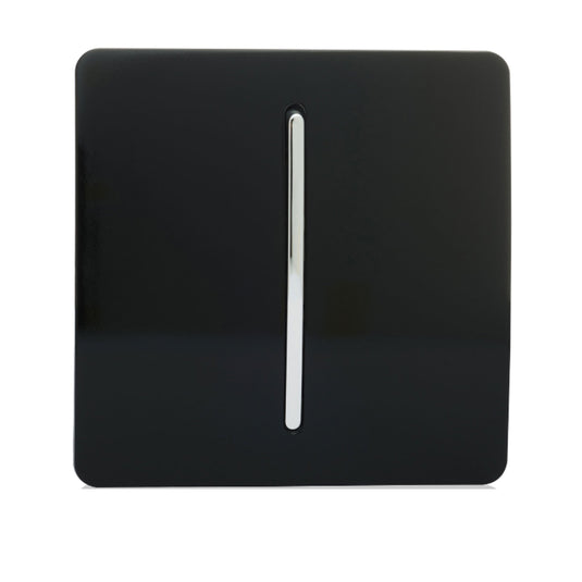 Trendi Switch ART-SS9BK, Artistic Modern 1 Gang 3 Way Intermediate Gloss Black Finish, BRITISH MADE, (25mm Back Box Required), 5yrs Warranty - 43916