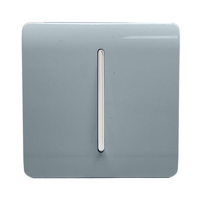 Trendi Switch ART-SS2CG, Artistic Modern 1 Gang 2 Way 10 Amp Rocker Cool Grey Finish, BRITISH MADE, (25mm Back Box Required), 5yrs Warranty - 53996