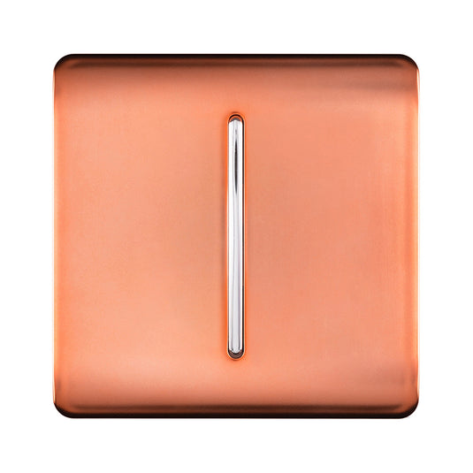 Trendi Switch ART-SS2CPR, Artistic Modern 1 Gang 2 Way 10 Amp Rocker Copper Finish, BRITISH MADE, (25mm Back Box Required), 5yrs Warranty - 53998