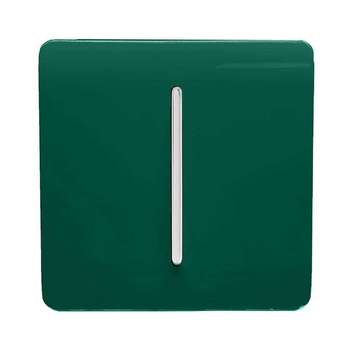Trendi Switch ART-SS2DG, Artistic Modern 1 Gang 2 Way 10 Amp Rocker Dark Green Finish, BRITISH MADE, (25mm Back Box Required), 5yrs Warranty - 54000