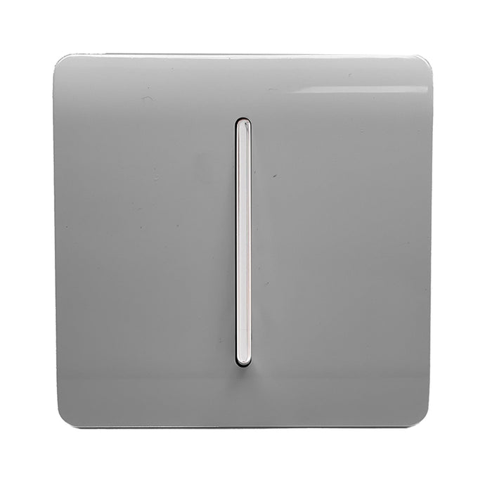 Trendi Switch ART-SS2LG, Artistic Modern 1 Gang 2 Way 10 Amp Rocker Light Grey Finish, BRITISH MADE, (25mm Back Box Required), 5yrs Warranty - 54001