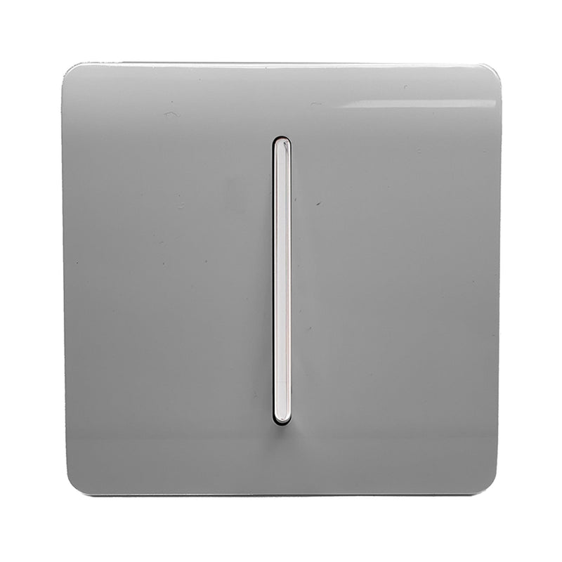 Load image into Gallery viewer, Trendi Switch ART-SS2LG, Artistic Modern 1 Gang 2 Way 10 Amp Rocker Light Grey Finish, BRITISH MADE, (25mm Back Box Required), 5yrs Warranty - 54001
