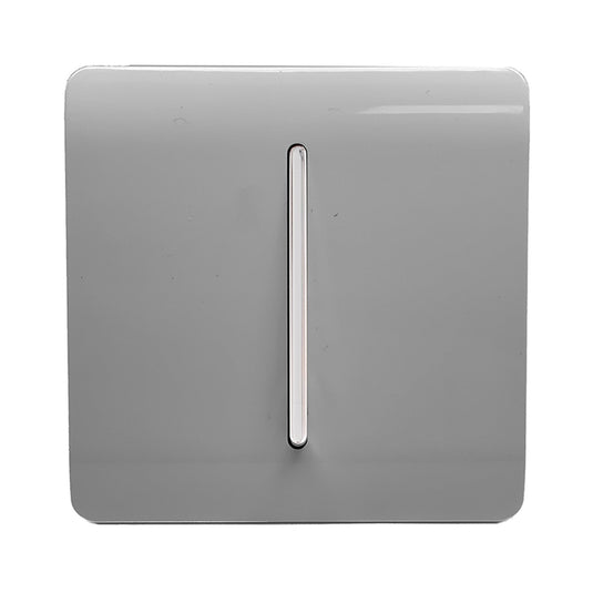 Trendi Switch ART-SS2LG, Artistic Modern 1 Gang 2 Way 10 Amp Rocker Light Grey Finish, BRITISH MADE, (25mm Back Box Required), 5yrs Warranty - 54001