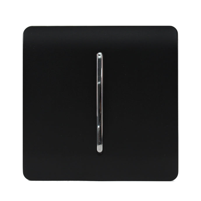 Trendi Switch ART-SS2MBK, Artistic Modern 1 Gang 2 Way 10 Amp Rocker Matt Black Finish, BRITISH MADE, (25mm Back Box Required), 5yrs Warranty - 43891