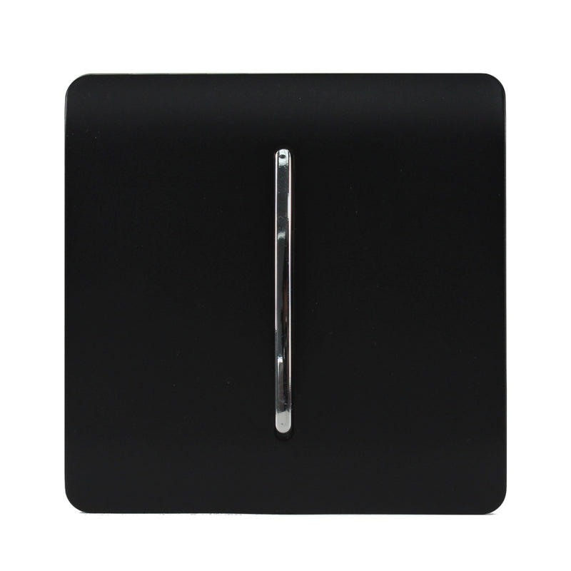 Load image into Gallery viewer, Trendi Switch ART-SS2MBK, Artistic Modern 1 Gang 2 Way 10 Amp Rocker Matt Black Finish, BRITISH MADE, (25mm Back Box Required), 5yrs Warranty - 43891
