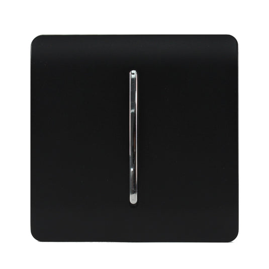 Trendi Switch ART-SS2MBK, Artistic Modern 1 Gang 2 Way 10 Amp Rocker Matt Black Finish, BRITISH MADE, (25mm Back Box Required), 5yrs Warranty - 43891