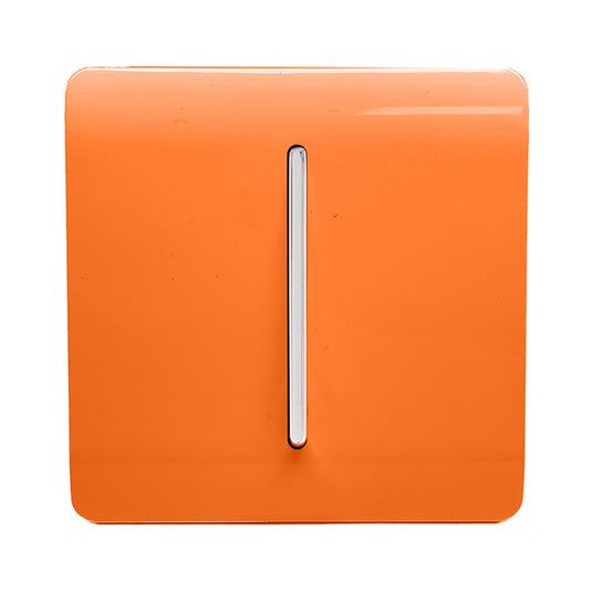 Trendi Switch ART-SS2OR, Artistic Modern 1 Gang 2 Way 10 Amp Rocker Orange Finish, BRITISH MADE, (25mm Back Box Required), 5yrs Warranty - 54006
