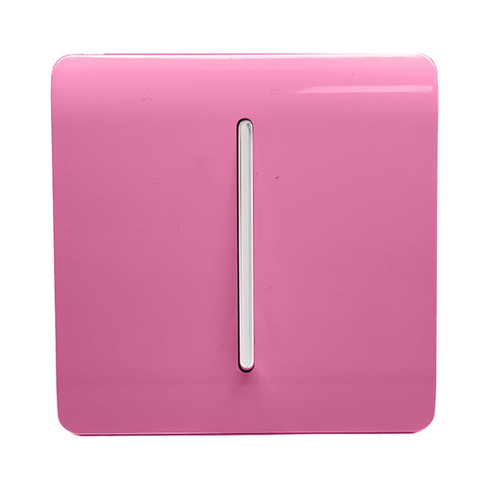 Trendi Switch ART-SS2PK, Artistic Modern 1 Gang 2 Way 10 Amp Rocker Pink Finish, BRITISH MADE, (25mm Back Box Required), 5yrs Warranty - 54007