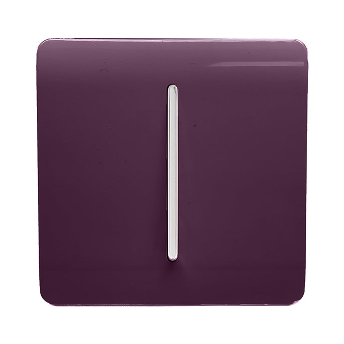 Trendi Switch ART-SS2PL, Artistic Modern 1 Gang 2 Way 10 Amp Rocker Plum Finish, BRITISH MADE, (25mm Back Box Required), 5yrs Warranty - 54008