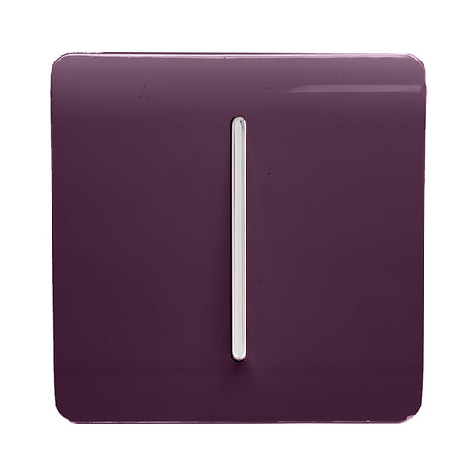 Trendi Switch ART-SS2PL, Artistic Modern 1 Gang 2 Way 10 Amp Rocker Plum Finish, BRITISH MADE, (25mm Back Box Required), 5yrs Warranty - 54008