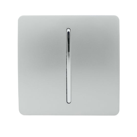 Trendi Switch ART-SS9SI, Artistic Modern 1 Gang 3 Way Intermediate Silver Finish, BRITISH MADE, (25mm Back Box Required), 5yrs Warranty - 43919