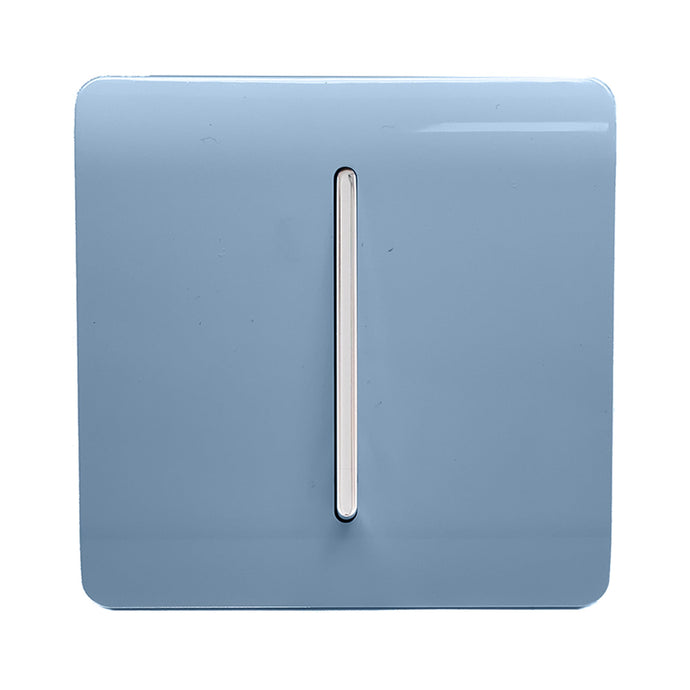 Trendi Switch ART-SS2SK, Artistic Modern 1 Gang 2 Way 10 Amp Rocker Sky Finish, BRITISH MADE, (25mm Back Box Required), 5yrs Warranty - 54010