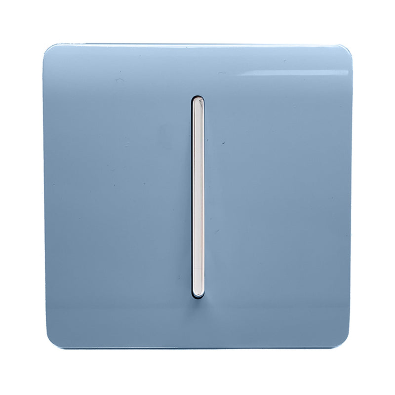Load image into Gallery viewer, Trendi Switch ART-SS2SK, Artistic Modern 1 Gang 2 Way 10 Amp Rocker Sky Finish, BRITISH MADE, (25mm Back Box Required), 5yrs Warranty - 54010
