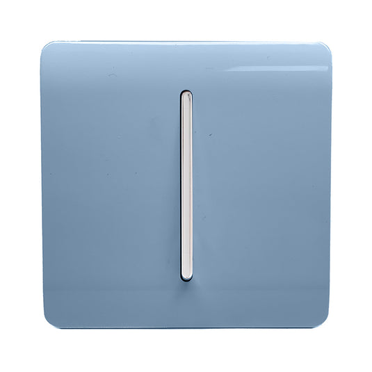 Trendi Switch ART-SS2SK, Artistic Modern 1 Gang 2 Way 10 Amp Rocker Sky Finish, BRITISH MADE, (25mm Back Box Required), 5yrs Warranty - 54010