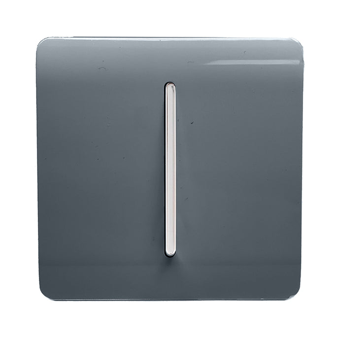 Trendi Switch ART-SS2WG, Artistic Modern 1 Gang 2 Way 10 Amp Rocker Warm Grey Finish, BRITISH MADE, (25mm Back Box Required), 5yrs Warranty - 54011