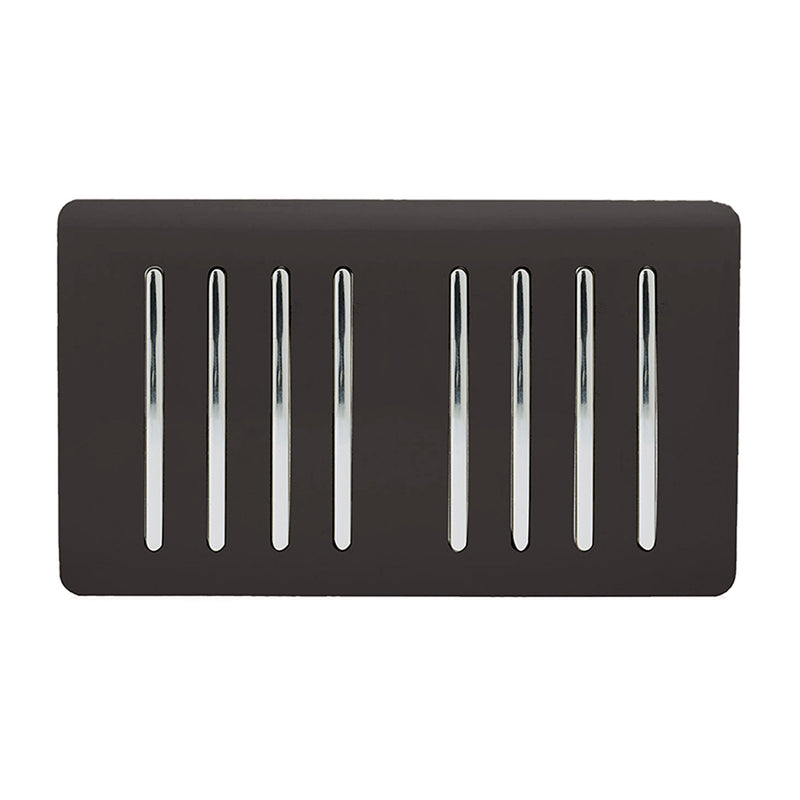 Load image into Gallery viewer, Trendi Switch ART-SS88DB, Artistic Modern 8 Gang 2 Way 10 Amp Rocker Twin Plate Dark Brown Finish, BRITISH MADE, (35mm Back Box Required), 5yrs Warranty - 54089
