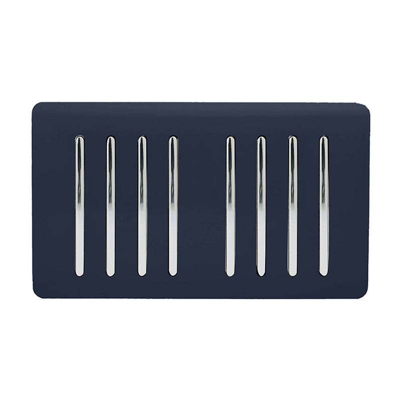 Load image into Gallery viewer, Trendi Switch ART-SS88NV, Artistic Modern 8 Gang 2 Way 10 Amp Rocker Twin Plate Navy Blue Finish, BRITISH MADE, (35mm Back Box Required), 5yrs Warranty - 54094
