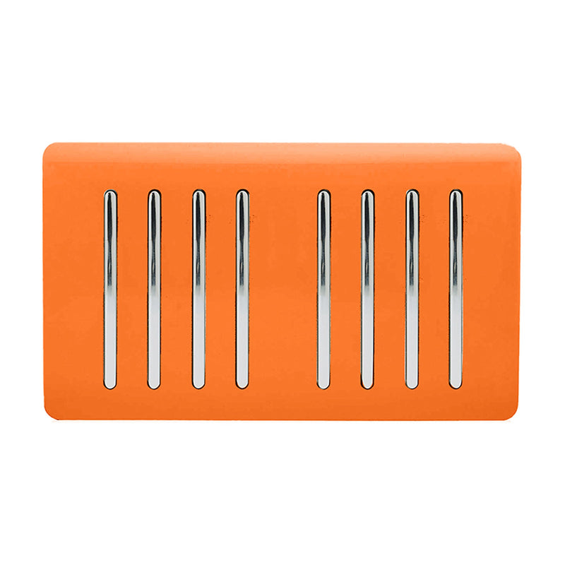Load image into Gallery viewer, Trendi Switch ART-SS88OR, Artistic Modern 8 Gang 2 Way 10 Amp Rocker Twin Plate Orange Finish, BRITISH MADE, (35mm Back Box Required), 5yrs Warranty - 54096
