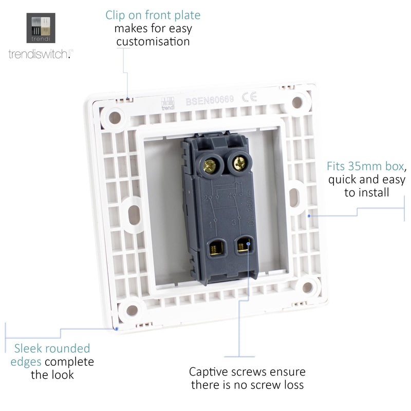 Load image into Gallery viewer, Trendi Switch ART-SS9CPR, Artistic Modern 1 Gang 3 Way Intermediate Copper Finish, BRITISH MADE, (25mm Back Box Required), 5yrs Warranty - 54164
