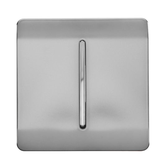 Trendi Switch ART-DBBS, Artistic Modern 1 Gang Doorbell Brushed Steel Finish, BRITISH MADE, (25mm Back Box Required), 5yrs Warranty - 53705