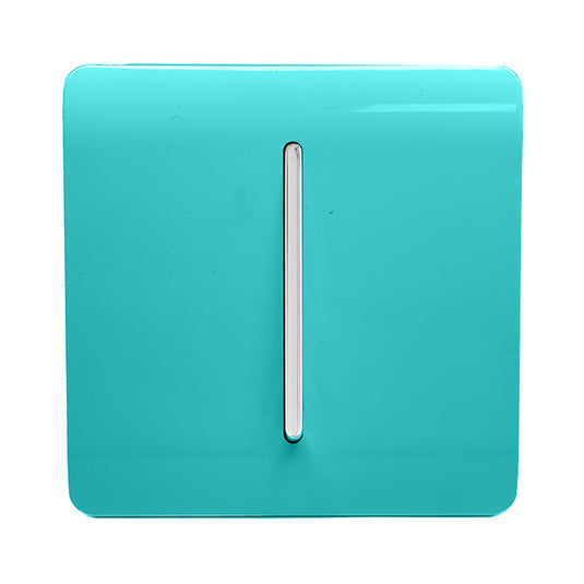 Trendi Switch ART-DBBT, Artistic Modern 1 Gang Doorbell Bright Teal Finish, BRITISH MADE, (25mm Back Box Required), 5yrs Warranty - 53706