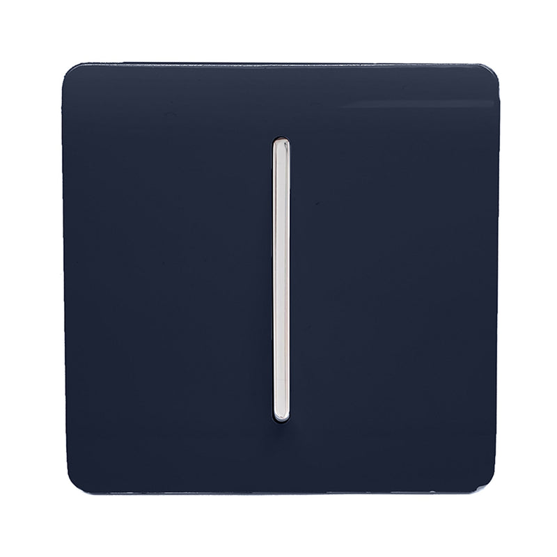 Load image into Gallery viewer, Trendi Switch ART-DBNV, Artistic Modern 1 Gang Doorbell Navy Blue Finish, BRITISH MADE, (25mm Back Box Required), 5yrs Warranty - 53716
