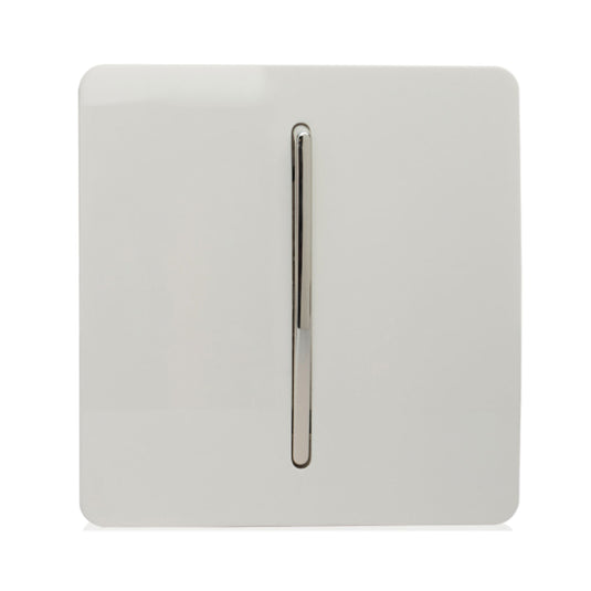 Trendi Switch ART-DBWH, Artistic Modern 1 Gang Doorbell Gloss White Finish, BRITISH MADE, (25mm Back Box Required), 5yrs Warranty - 53725