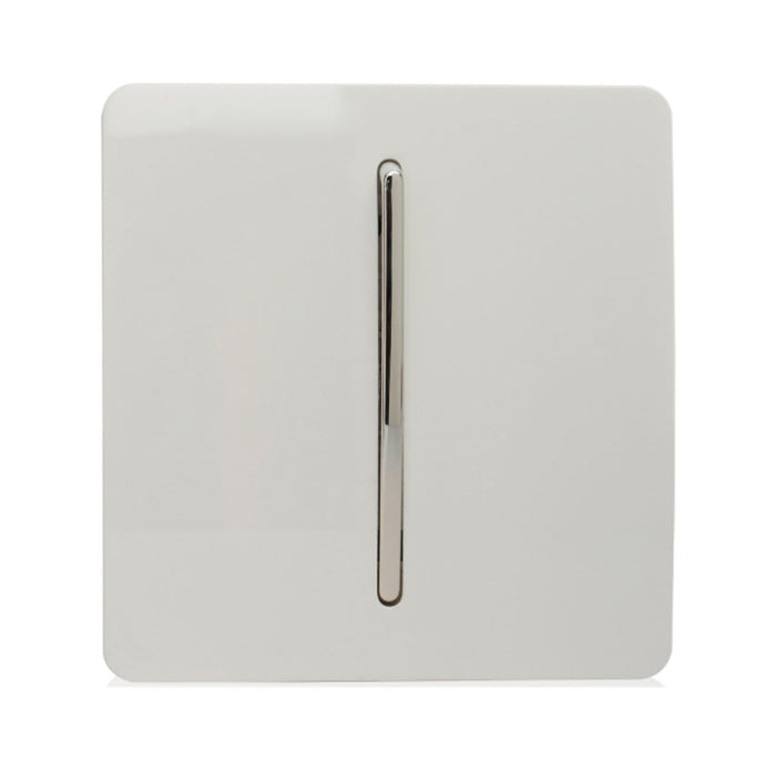 Trendi Switch ART-SSR1WH, Artistic Modern 1 Gang Retractive Home Auto.Switch Gloss White Finish, BRITISH MADE, (25mm Back Box Required), 5yrs Warranty - 43925