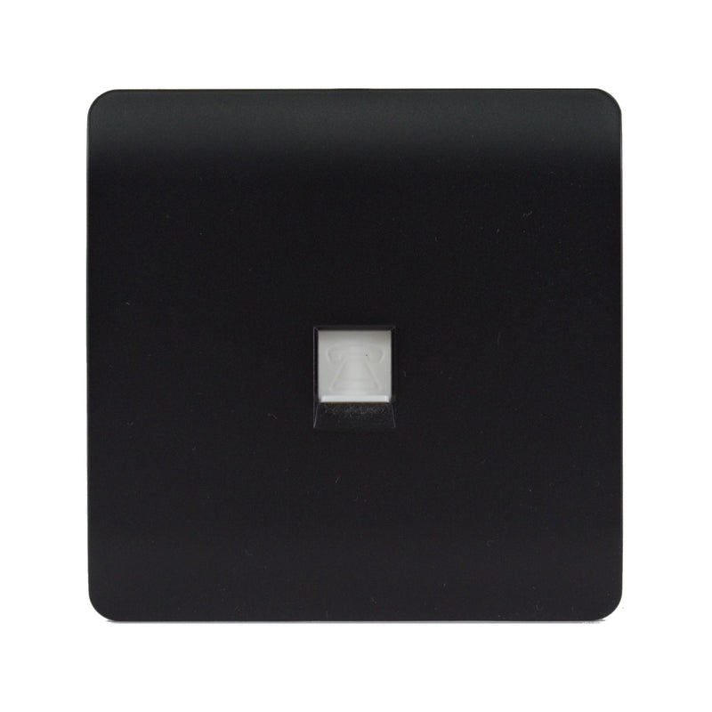 Load image into Gallery viewer, Trendi Switch ART-TLPMBK, Artistic Modern 1 Gang RJ11 Telephone Matt Black Finish, BRITISH MADE, (35mm Back Box Required), 5yrs Warranty - 43943
