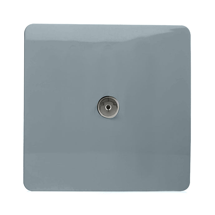 Trendi Switch ART-TVSCG, Artistic Modern TV Co-Axial 1 Gang Cool Grey Finish, BRITISH MADE, (25mm Back Box Required), 5yrs Warranty - 54288