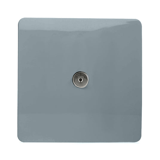 Trendi Switch ART-TVSCG, Artistic Modern TV Co-Axial 1 Gang Cool Grey Finish, BRITISH MADE, (25mm Back Box Required), 5yrs Warranty - 54288