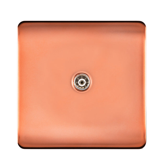 Trendi Switch ART-TVSCPR, Artistic Modern TV Co-Axial 1 Gang Copper Finish, BRITISH MADE, (25mm Back Box Required), 5yrs Warranty - 54290