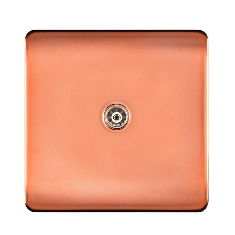 Load image into Gallery viewer, Trendi Switch ART-TVSCPR, Artistic Modern TV Co-Axial 1 Gang Copper Finish, BRITISH MADE, (25mm Back Box Required), 5yrs Warranty - 54290
